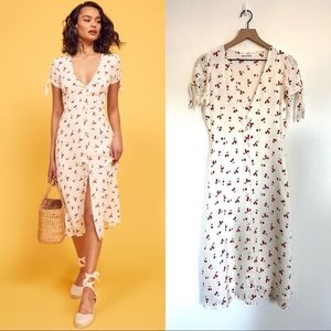 Brand New Reformation Rosalinda Cherry print dress